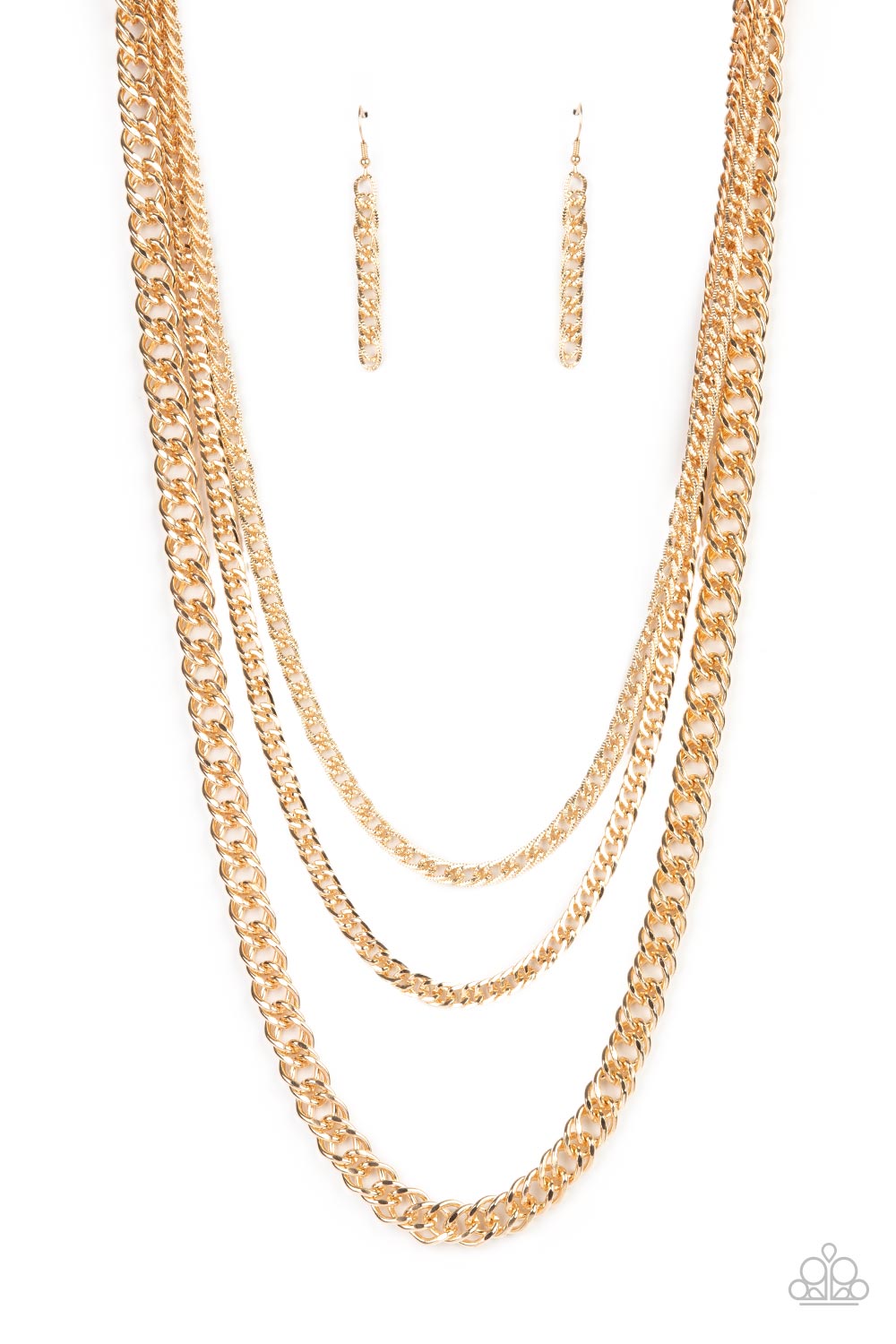 Chain of Champions - Gold-Jewelry-Just Because Jewels, Paparazzi Accessories-Just Because Jewels