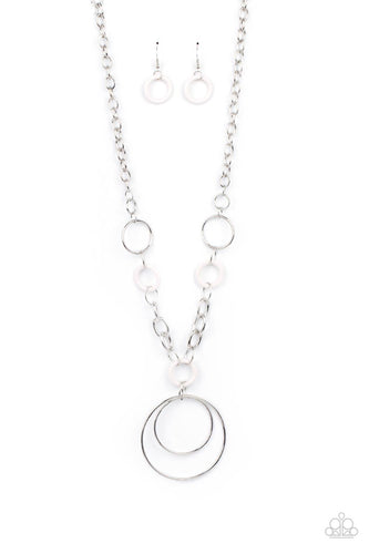 HOOP du Jour - White-Jewelry-Just Because Jewels, Paparazzi Accessories-Just Because Jewels