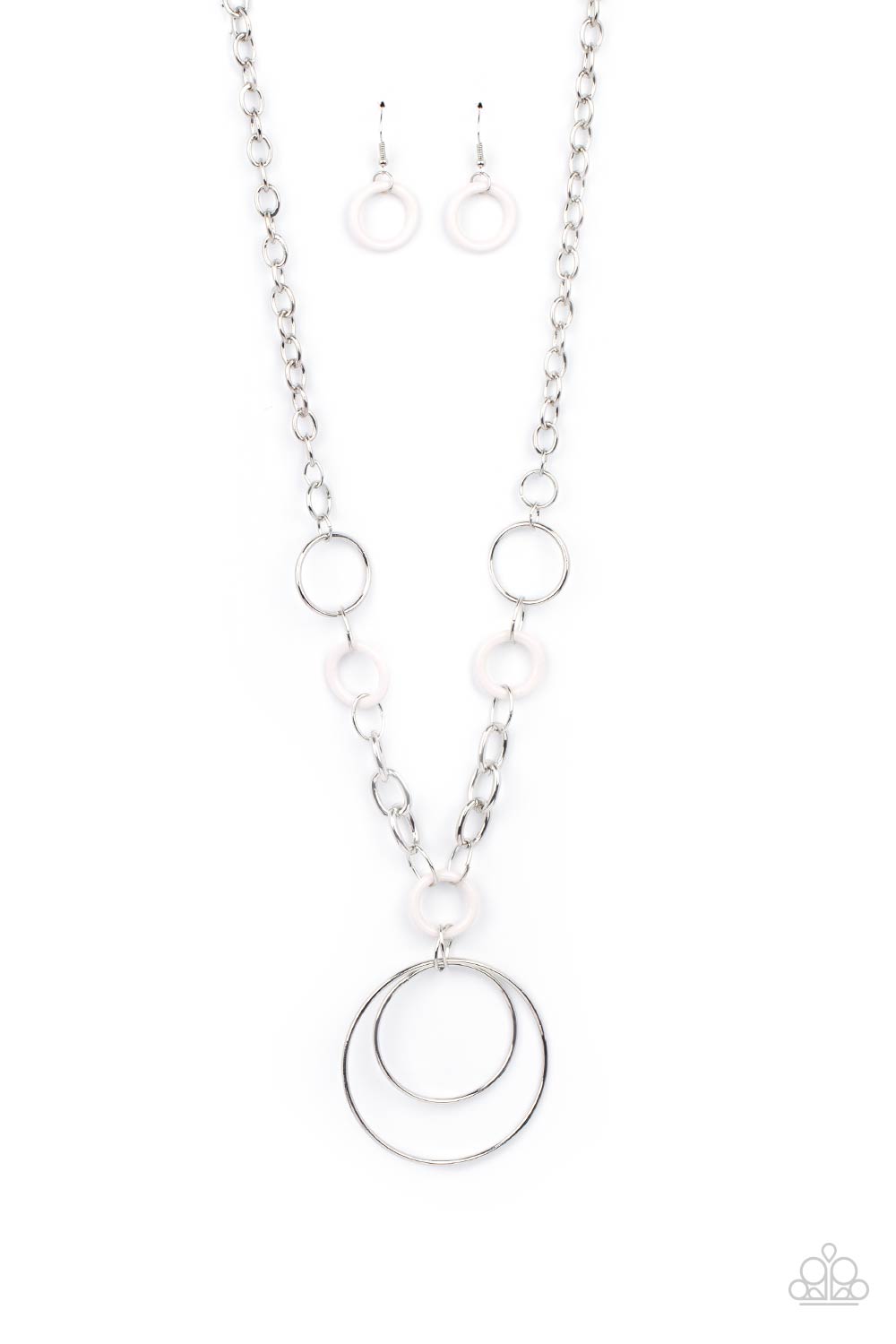 HOOP du Jour - White-Jewelry-Just Because Jewels, Paparazzi Accessories-Just Because Jewels