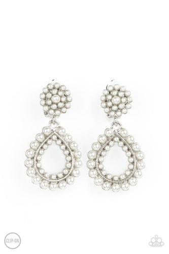 Discerning Droplets - White-Jewelry-Just Because Jewels, Paparazzi Accessories-Just Because Jewels