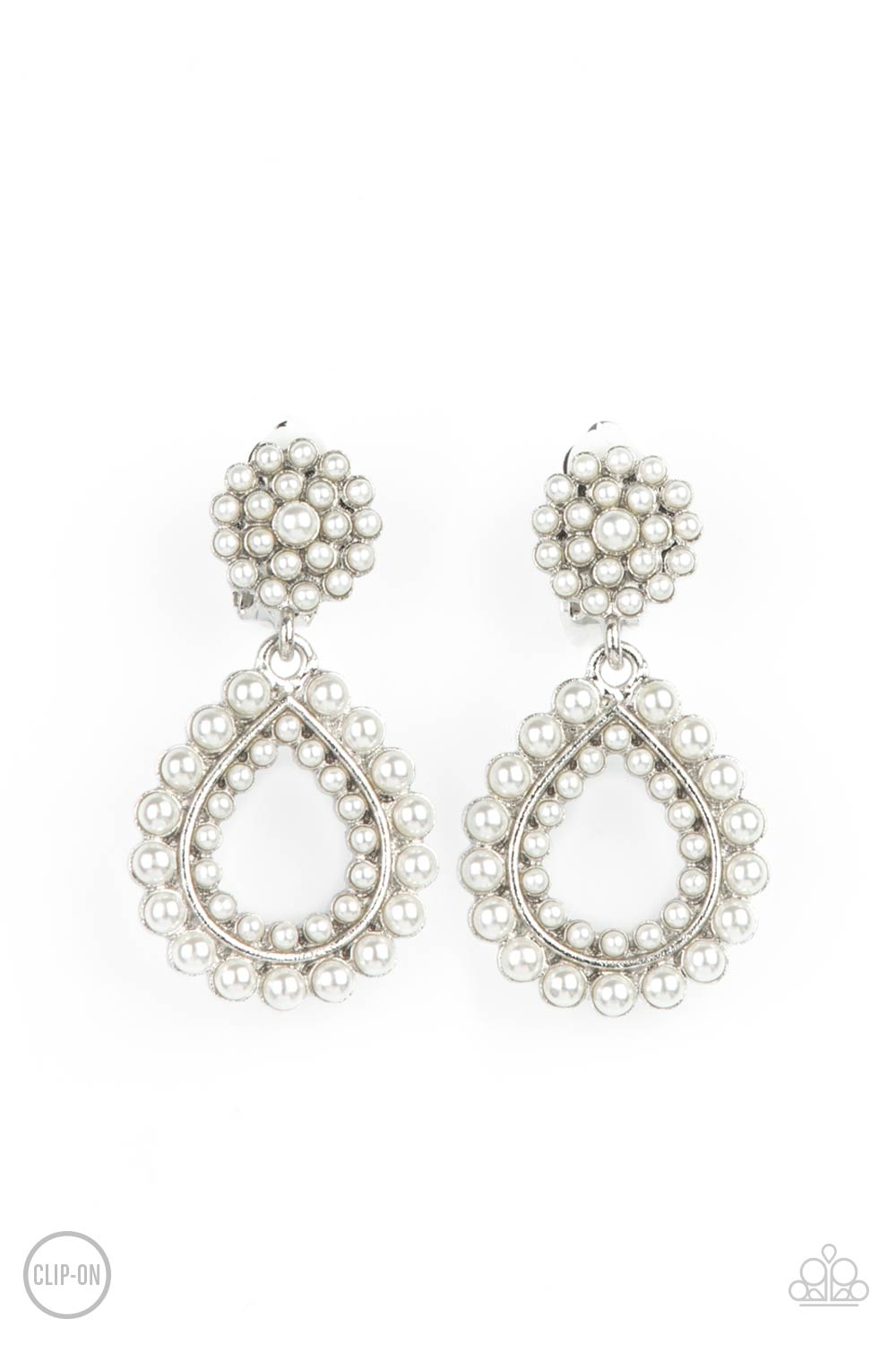 Discerning Droplets - White-Jewelry-Just Because Jewels, Paparazzi Accessories-Just Because Jewels