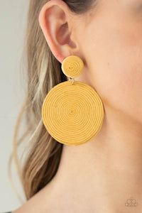 Circulate The Room - Yellow-Jewelry-Just Because Jewels, Paparazzi Accessories-Just Because Jewels