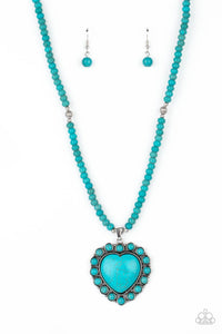 A Heart Of Stone - Blue-Jewelry-Just Because Jewels, Paparazzi Accessories-Just Because Jewels