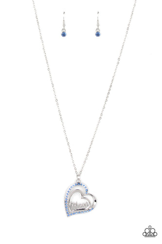 A Mothers Heart - Blue-Jewelry-Just Because Jewels, Paparazzi Accessories-Just Because Jewels