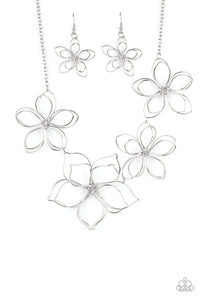 Flower Garden Fashionista - Silver-Jewelry-Just Because Jewels, Paparazzi Accessories-Just Because Jewels