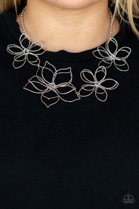 Flower Garden Fashionista - Silver-Jewelry-Just Because Jewels, Paparazzi Accessories-Just Because Jewels