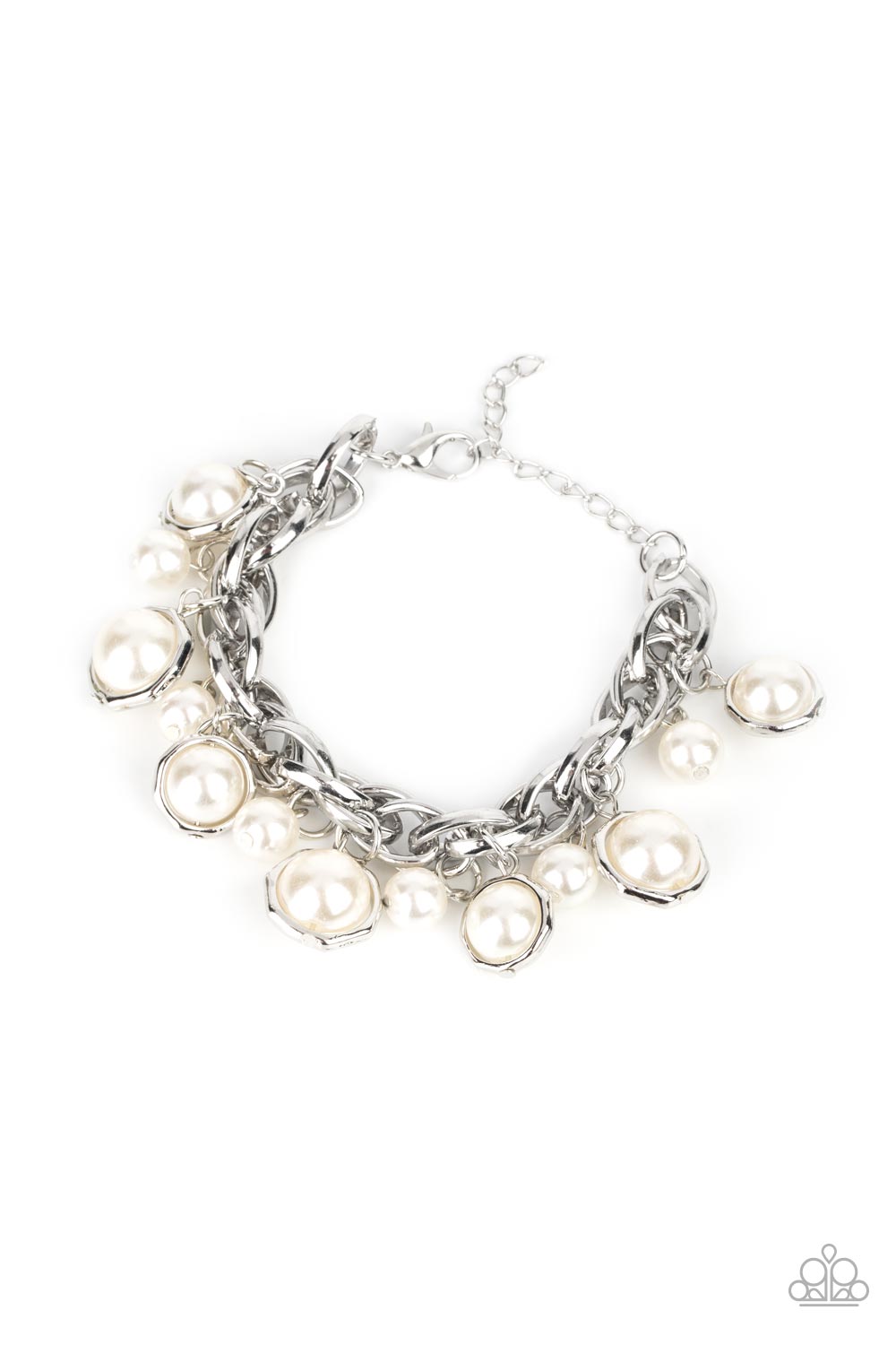 Orbiting Opulence - White-Jewelry-Just Because Jewels, Paparazzi Accessories-Just Because Jewels