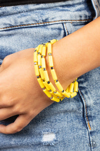 Radiantly Retro - Yellow-Jewelry-Just Because Jewels, Paparazzi Accessories-Just Because Jewels