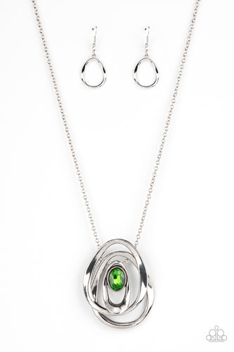 Luminous Labyrinth - Green-Jewelry-Paparazzi Accessories, Just Because Jewels-Just Because Jewels