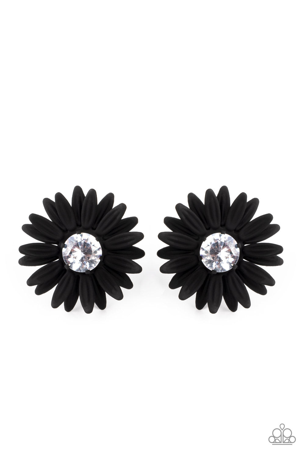 Sunshiny DAIS-y - Black-Jewelry-Just Because Jewels, Paparazzi Accessories-Just Because Jewels