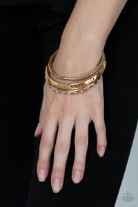 Confidently Curvaceous - Gold-Jewelry-Just Because Jewels, Paparazzi Accessories-Just Because Jewels