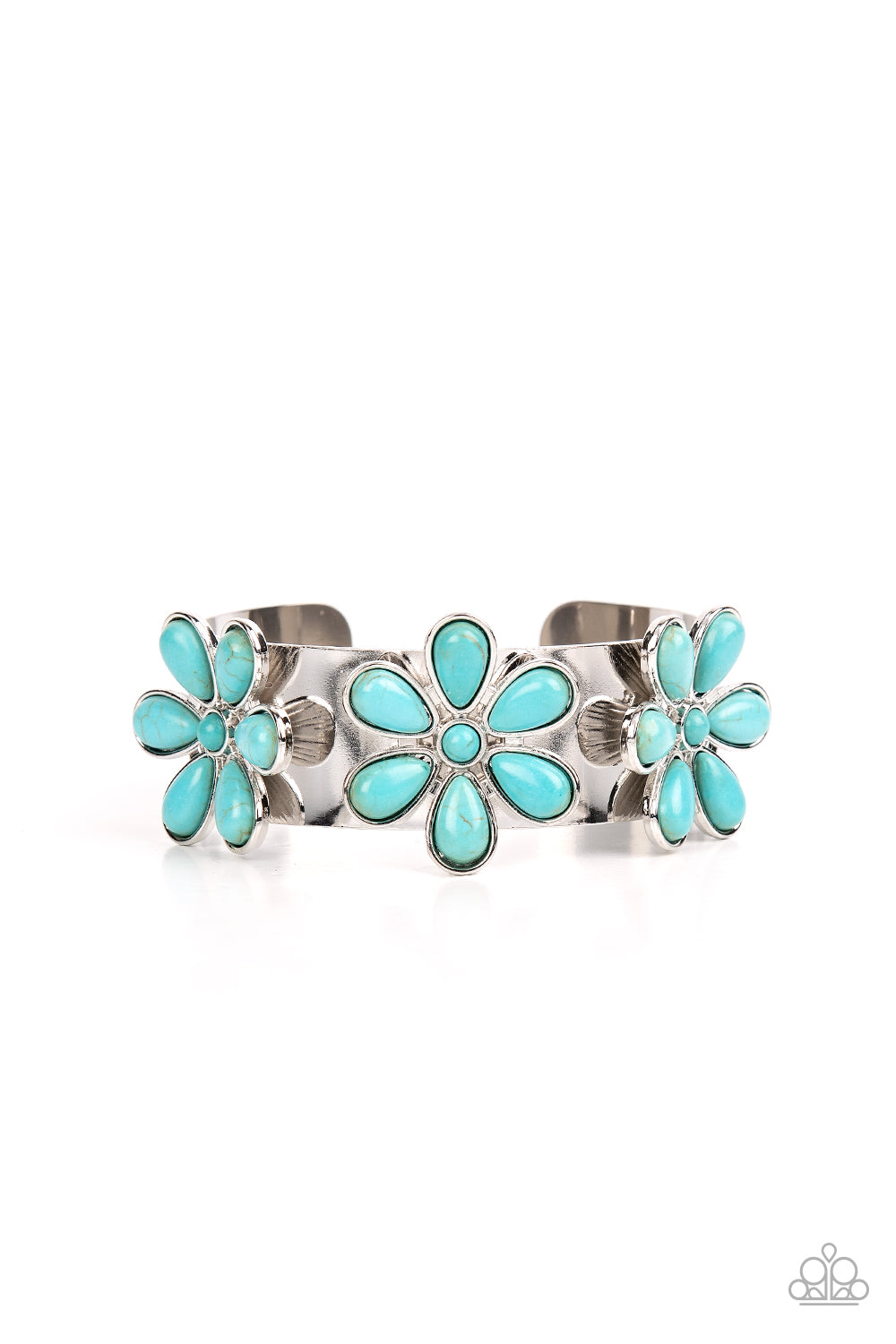 Desert Flower Patch - Blue-Jewelry-Just Because Jewels, Paparazzi Accessories-Just Because Jewels