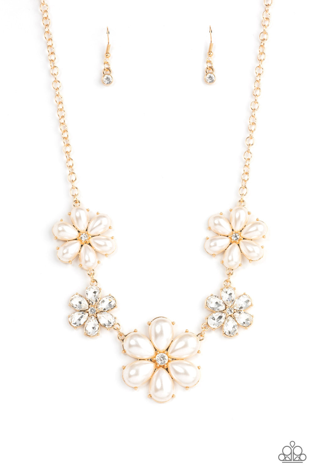 Fiercely Flowering - Gold-Jewelry-Just Because Jewels, Paparazzi Accessories-Just Because Jewels