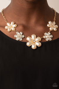 Fiercely Flowering - Gold-Jewelry-Just Because Jewels, Paparazzi Accessories-Just Because Jewels