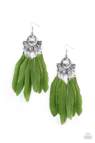 Plume Paradise - Green-Jewelry-Paparazzi Accessories-Just Because Jewels