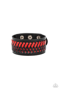 Punk Rocker Road - Red-Jewelry-Paparazzi Accessories-Just Because Jewels