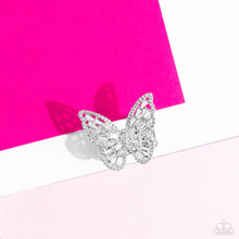 Load image into Gallery viewer, Bright-Eyed Butterfly - White-Jewelry-Paparazzi Accessories, Just Because Jewels-Just Because Jewels