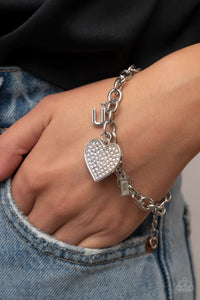 Declaration of Love - White-Jewelry-Just Because Jewels, Paparazzi Accessories-Just Because Jewels