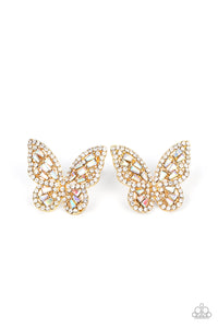 Smooth Like FLUTTER - Gold-Jewelry-Paparazzi Accessories, Just Because Jewels-Just Because Jewels