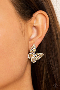 Smooth Like FLUTTER - Gold-Jewelry-Paparazzi Accessories, Just Because Jewels-Just Because Jewels