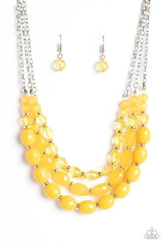 Tropical Hideaway - Yellow-Jewelry-Paparazzi Accessories, Just Because Jewels-Just Because Jewels