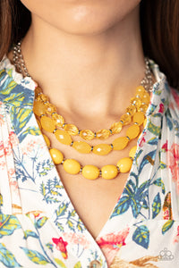 Tropical Hideaway - Yellow-Jewelry-Paparazzi Accessories, Just Because Jewels-Just Because Jewels