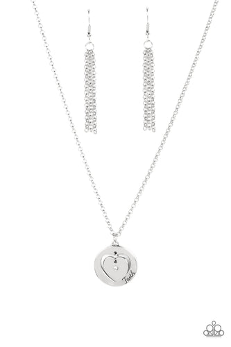 Heart Full of Faith - White-Jewelry-Just Because Jewels, Paparazzi Accessories-Just Because Jewels