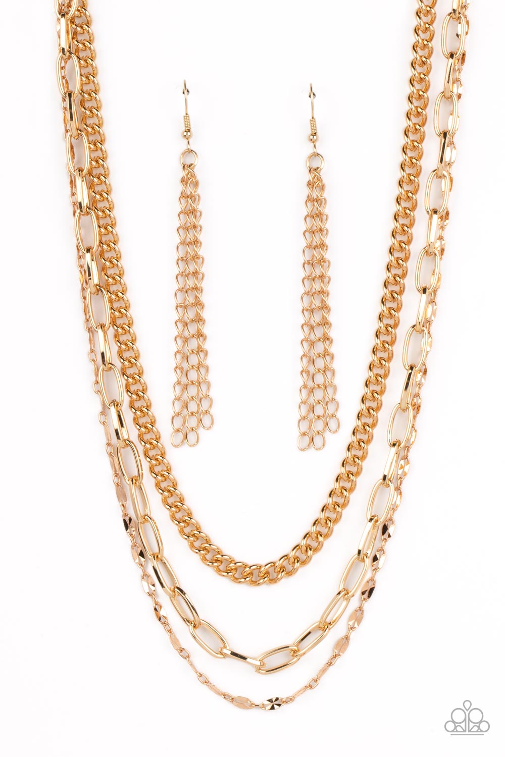 Galvanized Grit - Gold-Jewelry-Paparazzi Accessories, Just Because Jewels-Just Because Jewels