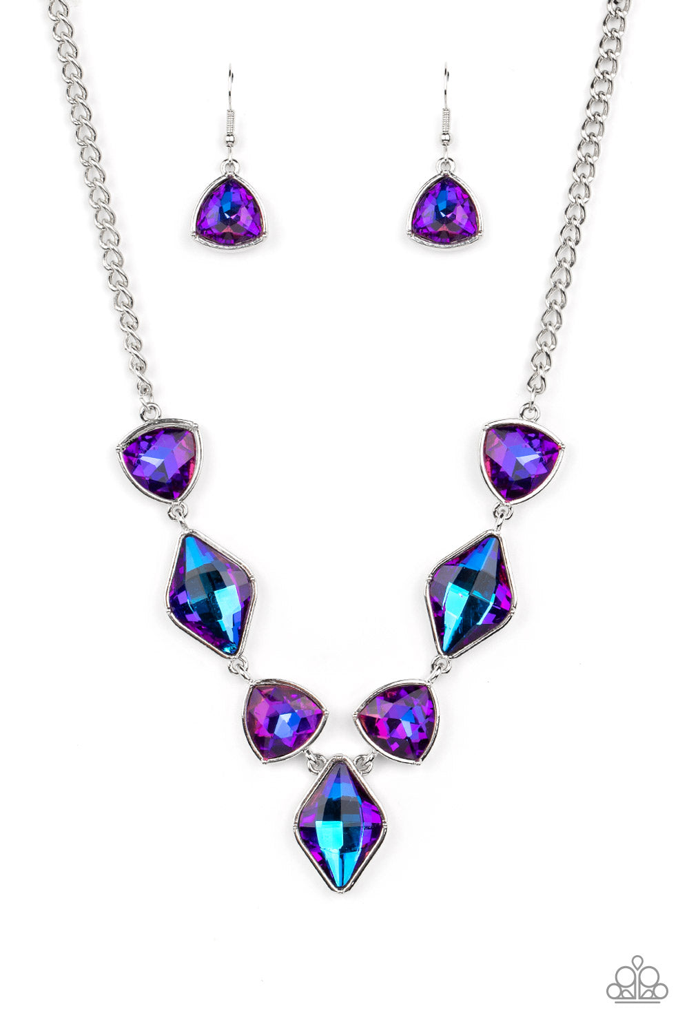 Glittering Geometrics - Purple-Jewelry-Paparazzi Accessories, Just Because Jewels-Just Because Jewels