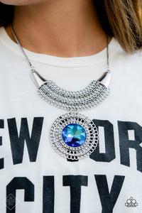 Excalibur Extravagance - Blue-Jewelry-Paparazzi Accessories, Just Because Jewels-Just Because Jewels