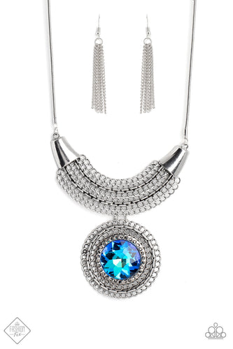 Excalibur Extravagance - Blue-Jewelry-Paparazzi Accessories, Just Because Jewels-Just Because Jewels