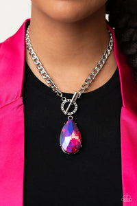 Edgy Exaggeration - Pink-Jewelry-Paparazzi Accessories, Just Because Jewels-Just Because Jewels