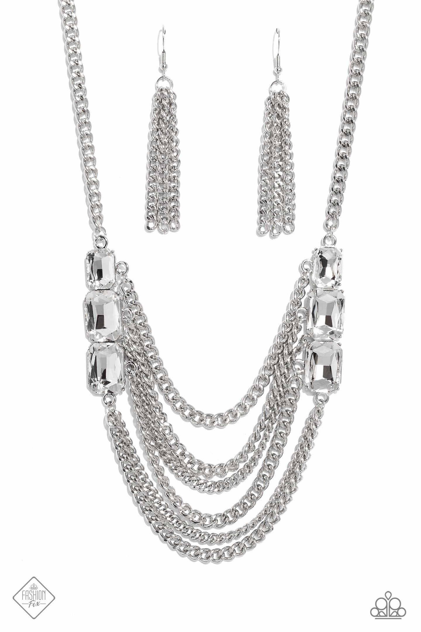 Come CHAIN or Shine - White-Jewelry-Paparazzi Accessories, Just Because Jewels-Just Because Jewels