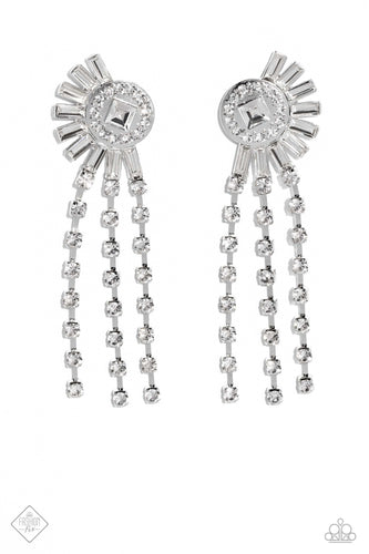 Torrential Twinkle - White-Jewelry-Paparazzi Accessories, Just Because Jewels-Just Because Jewels