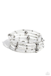 Refined Retrograde - White-Jewelry-Paparazzi Accessories, Just Because Jewels-Just Because Jewels