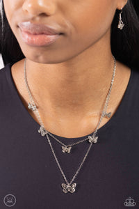 Butterfly Beacon - Silver-Jewelry-Paparazzi Accessories, Just Because Jewels-Just Because Jewels