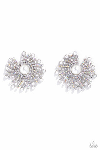 Fancy Fireworks - White-Jewelry-Paparazzi Accessories, Just Because Jewels-Just Because Jewels