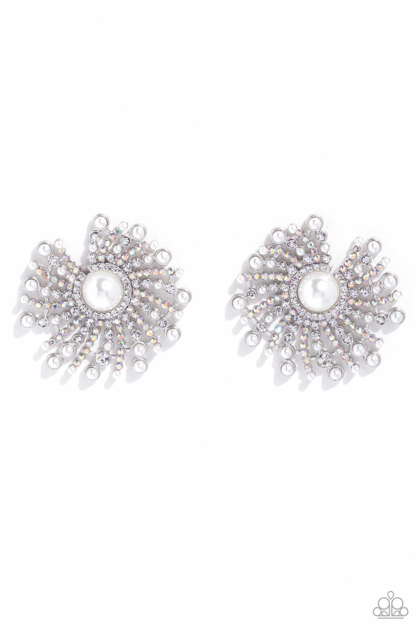 Fancy Fireworks - White-Jewelry-Paparazzi Accessories, Just Because Jewels-Just Because Jewels