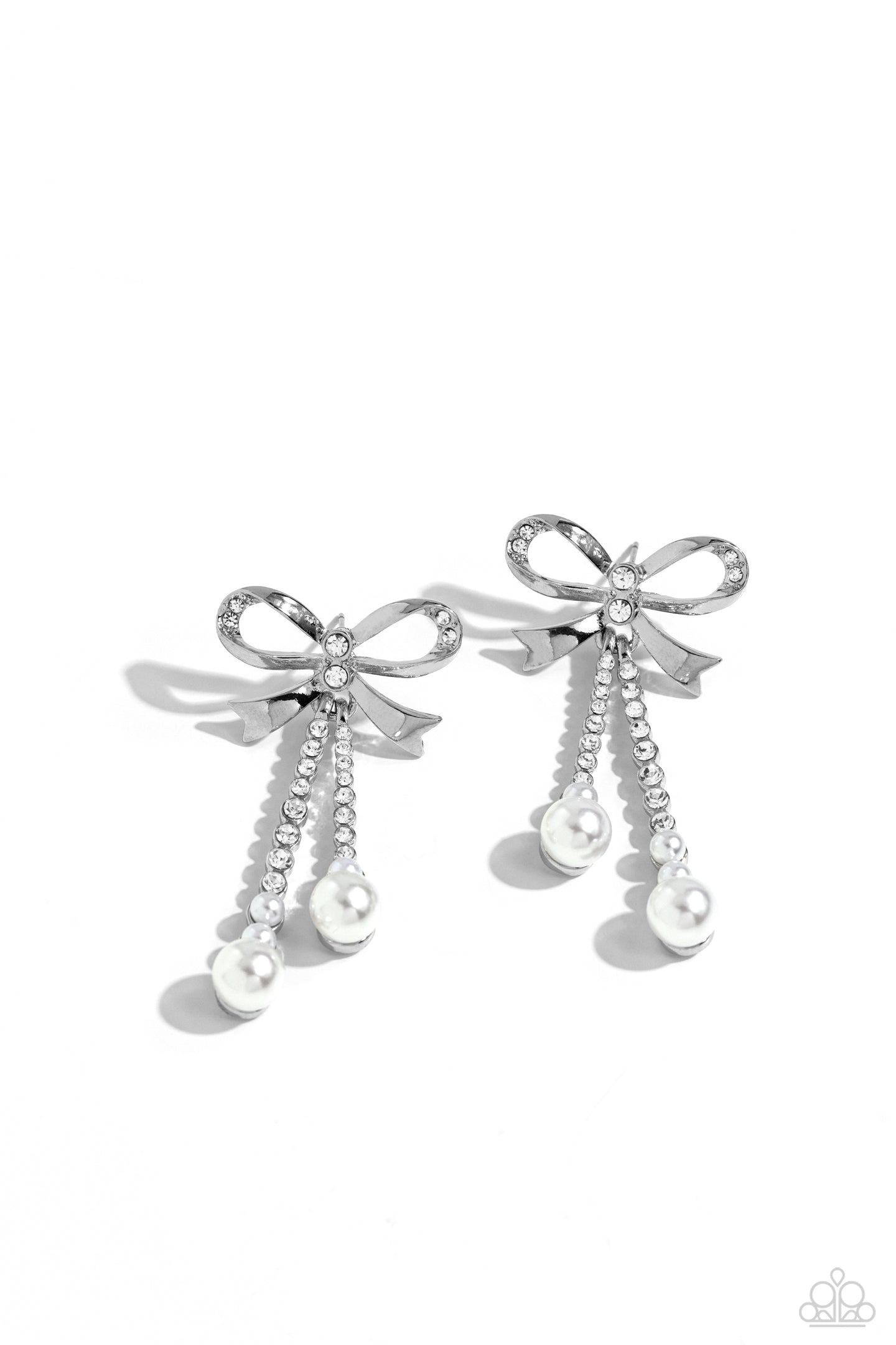 Bodacious Bow - White-Jewelry-Paparazzi Accessories, Just Because Jewels-Just Because Jewels