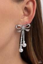 Load image into Gallery viewer, Bodacious Bow - White-Jewelry-Paparazzi Accessories, Just Because Jewels-Just Because Jewels