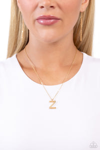 Leave Your Initials - Gold - Z-Jewelry-Paparazzi Accessories, Just Because Jewels-Just Because Jewels