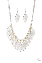 Load image into Gallery viewer, Feathery Foliage - Yellow-Just Because Jewels, Paparazzi Accessories-Just Because Jewels