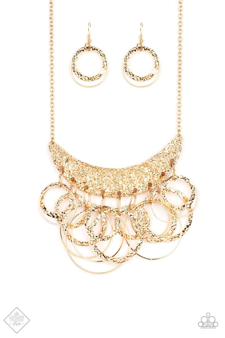 Metro Eclipse - Gold-Just Because Jewels, Paparazzi Accessories-Just Because Jewels