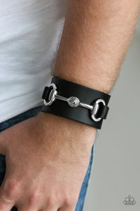 Biker Band - Black-Jewelry-Just Because Jewels, Paparazzi Accessories-Just Because Jewels