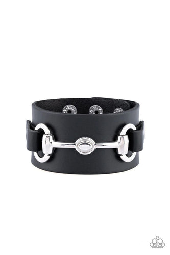 Biker Band - Black-Jewelry-Just Because Jewels, Paparazzi Accessories-Just Because Jewels