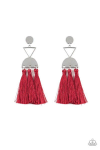 Tassel Trippin-Just Because Jewels, Paparazzi Accessories-Red-Just Because Jewels