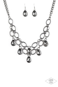 Show-Stopping Shimmer-Just Because Jewels, Paparazzi Accessories-Gunmetal-Just Because Jewels