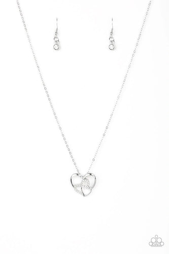 Follow your HEARTTHROB - White-Jewelry-Just Because Jewels, Paparazzi Accessories-Just Because Jewels