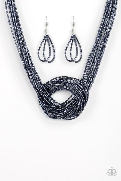 Knotted Knockout-Just Because Jewels, Paparazzi Accessories-Blue-Just Because Jewels