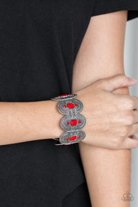 Turn Up The TROPICAL Heat - Red-Just Because Jewels, Paparazzi Accessories-Just Because Jewels